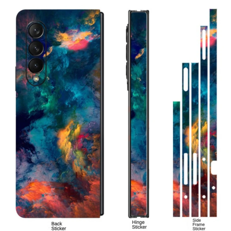 

Colorful Chaos Multicolored Back+Side 3M Skin Film For Samsung Galaxy Z Fold3 2 5G Protective Z Fold 4 5 3 Anti-Scratch Sticker