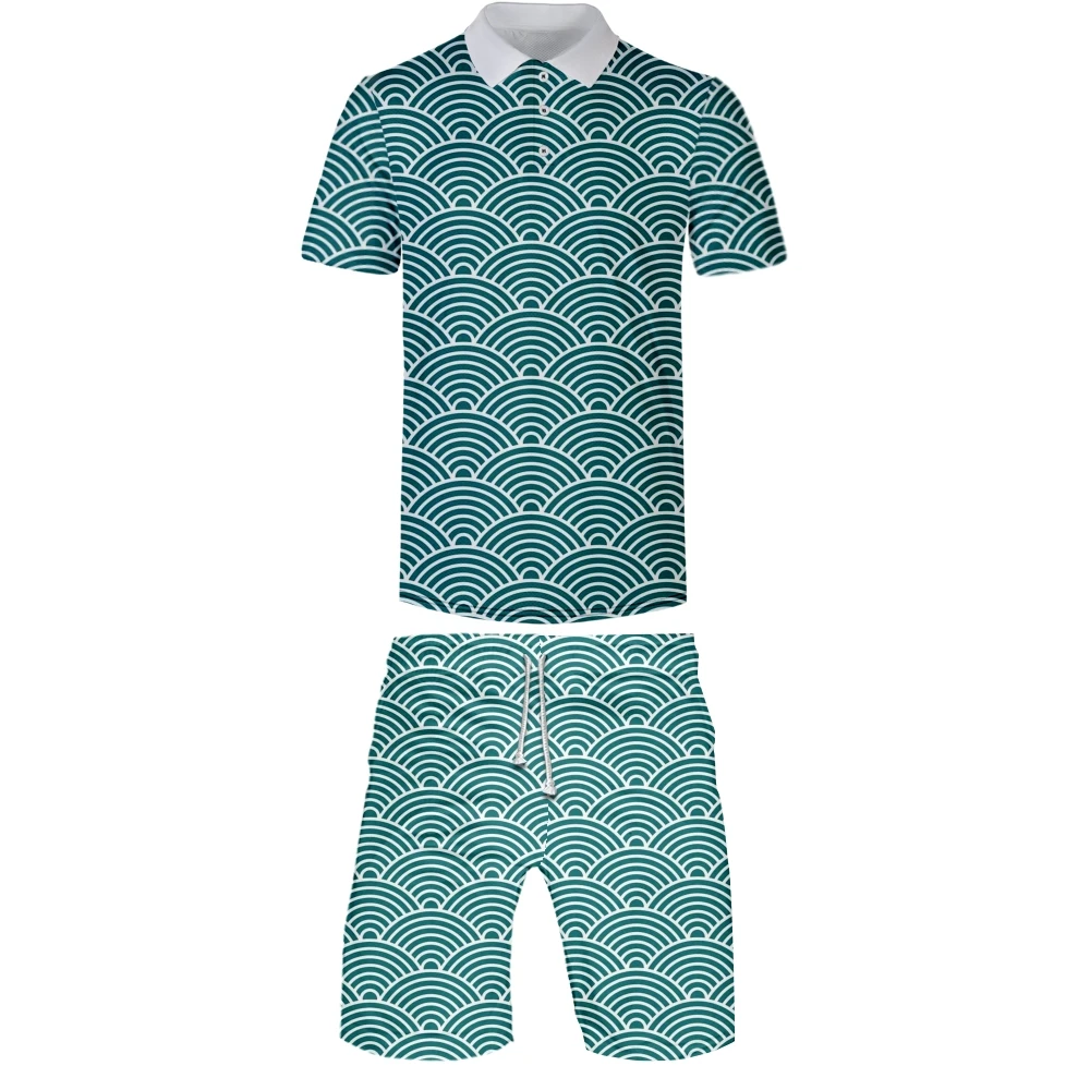 

Мужская рубашка-поло с коротким рукавом и баскетбольные штаны