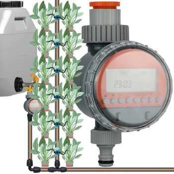 KESLA Irrigation Ball Valve Timer Automatic LCD Watering Electronic Controller Irrigator for Water Tank Barrel Garden Greenhouse 1