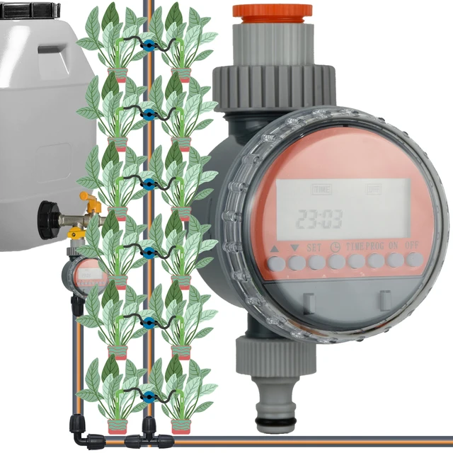 KESLA Irrigation Ball Valve Timer Automatic LCD Watering Electronic Controller Irrigator for Water Tank Barrel Garden Greenhouse 1