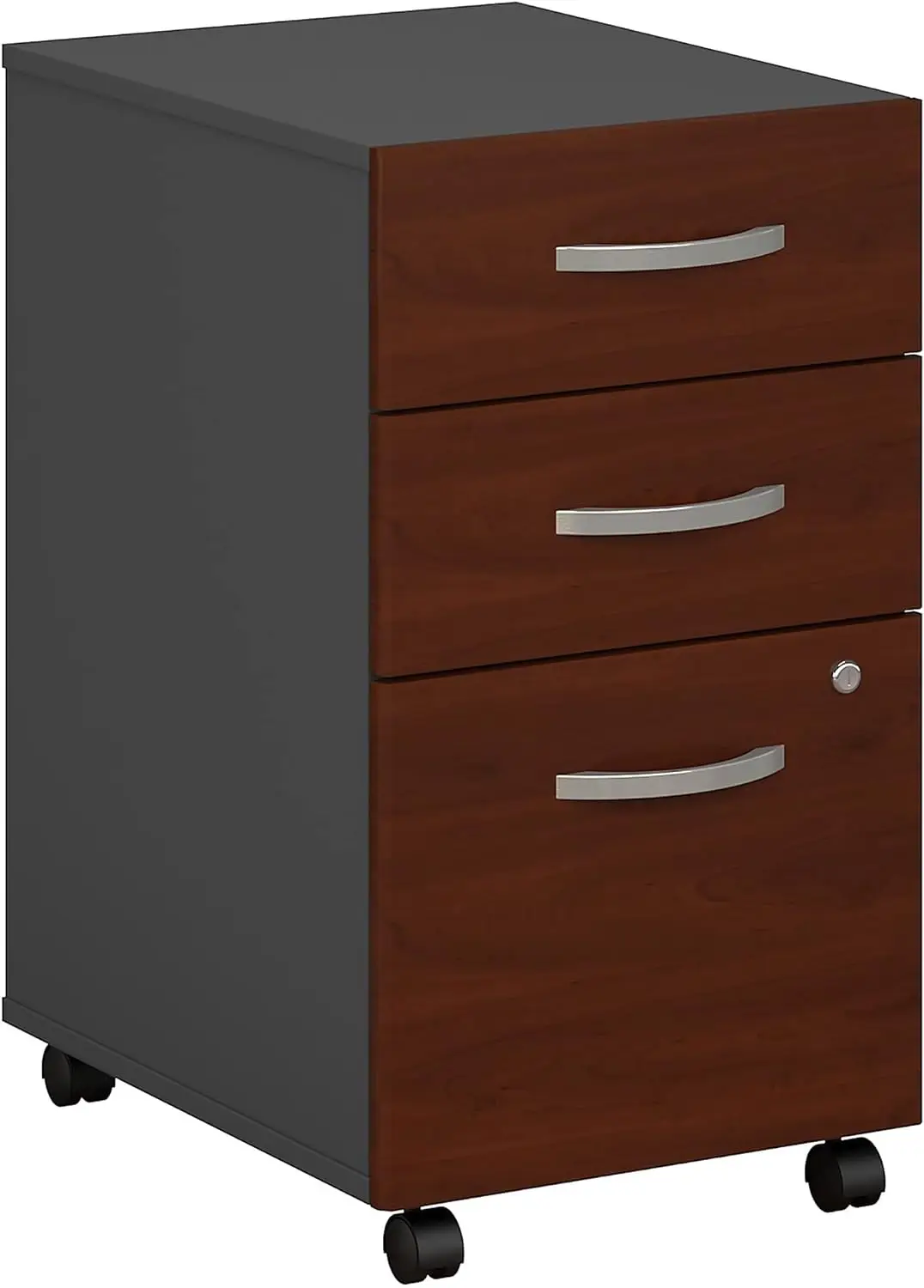 

Bush Business Furniture Components 21"D Vertical 3-Drawer Mobile File Cabinet, Hansen Cherry/Graphite Gray, Standard Del