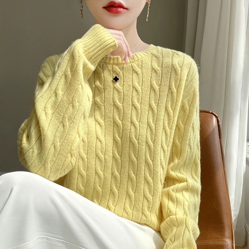 Women's Thick Wool Twist Knitted Sweater