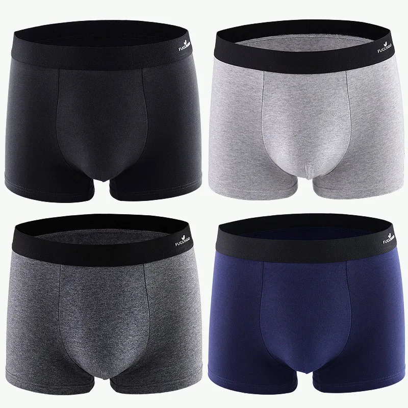 4pcs/lot Men's Pure 100% Cotton Underwear Graphene Inner crotch Moisture Absorbent Soft Elastic Waistband Male Panties Boxer