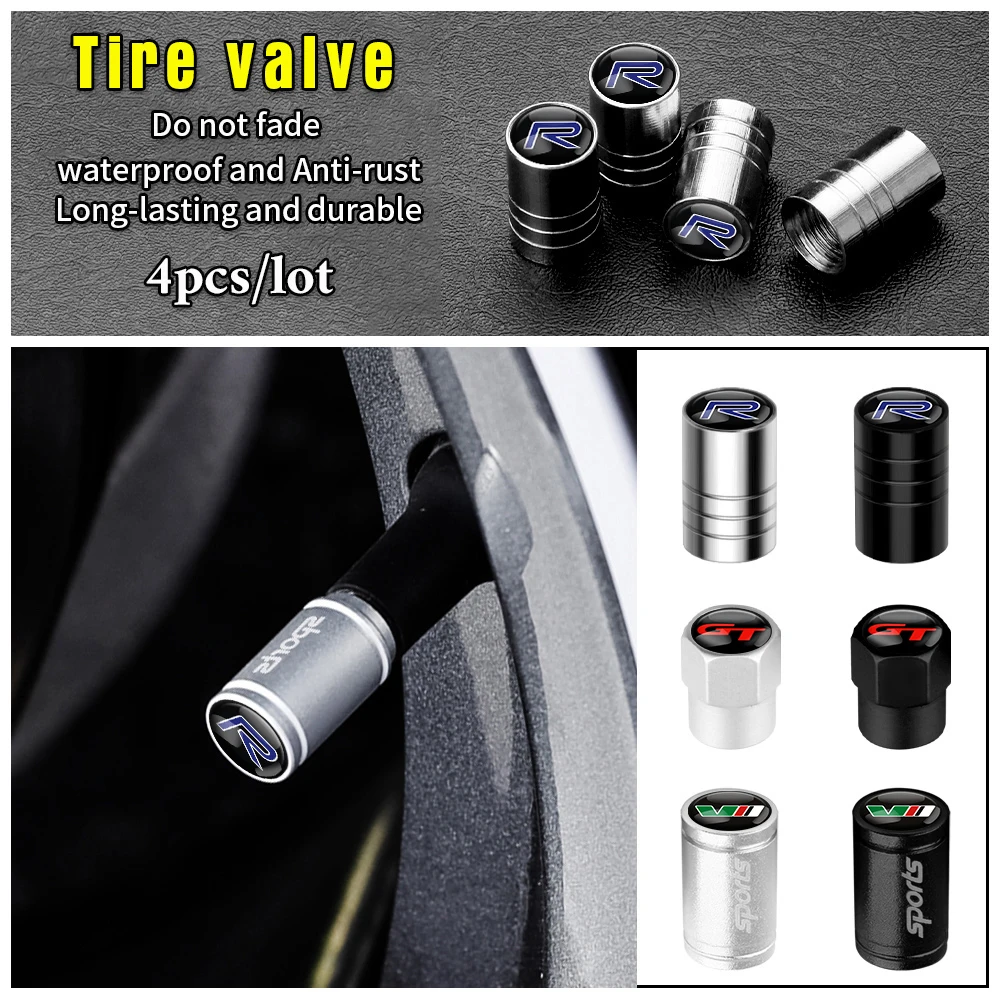 4Pcs Metal Car Styling Wheel Tire Valve Caps Covers Accessories For