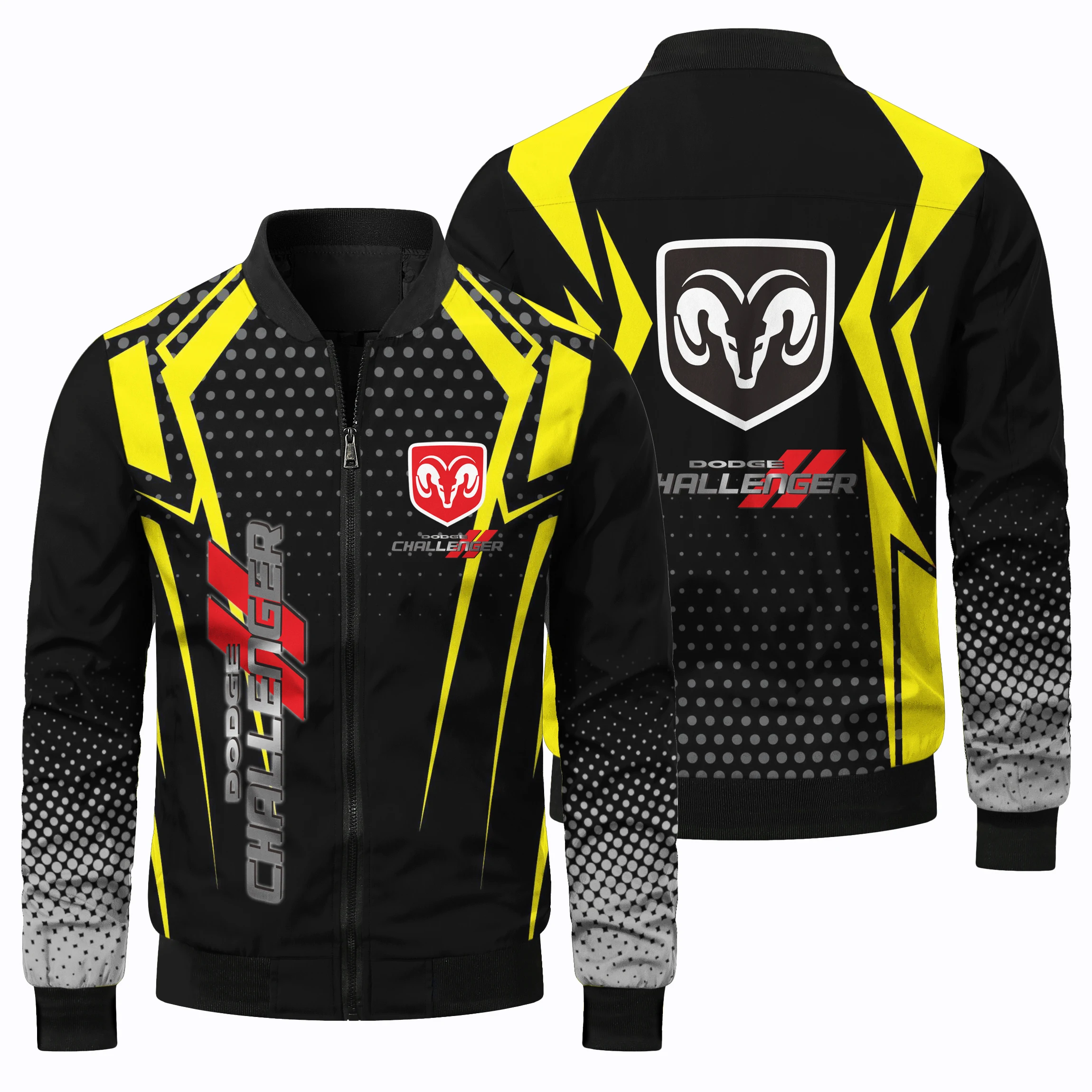 Chaqueta de vuelo de manga larga con estampado 3D para hombre, para primavera y otoño, para acampar al aire libre, ciclismo todoterreno, con cremallera y cuello redondo