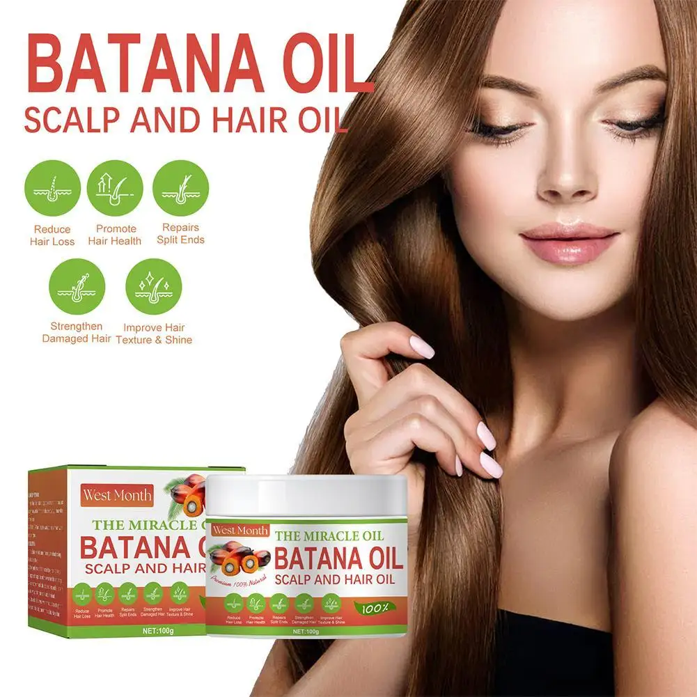 

100g Batana Oil Scalp Care Cream Hair Butter Traction Alopecia Anti-break Hair Care Products Moisturize Repair Dry Hair Mask