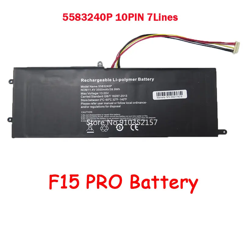 

Laptop Battery For Teclast F15 Pro XU156S Slim 11.4V 3500Mah 39.9Wh 10PIN 7Lines New