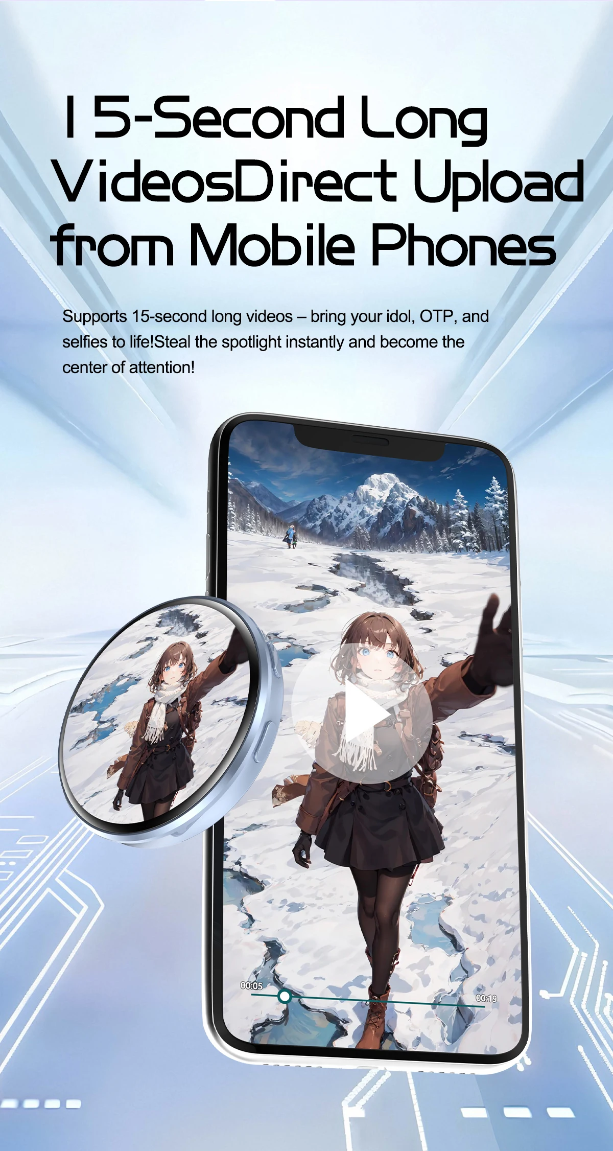 1.7인치 터치스크린 애니메이션 E-배지 디스플레이 LED 버튼 터치스크린 사진 프레임 비디오 재생 가능 드롭쉬핑 블루투스 연결 지원