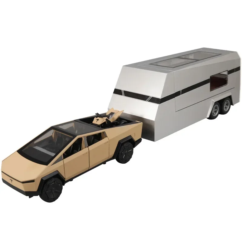 1: 24 Tesla Model X RV Alloy Sound and Light Power Car Model Children's Toy Boy Gift Collection Ornament 5