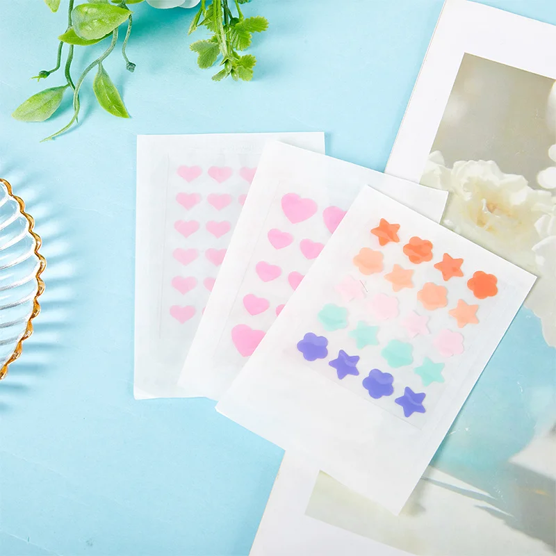 18/20/24Pcs Colorful Cute Star Heart Shaped Acne Treatment Sticker Invisible Acne Cover Pimple Patch Skin Care