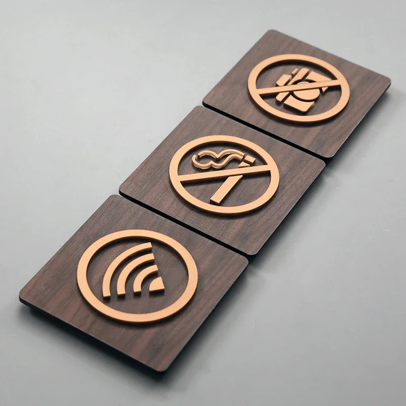 새로운 스타일 따뜻한 알림 기호 WIFI 금연 로고 침입 금지 경고 플라크 공공 Shope 간판 경고 기호 9.5cm/13.8cm
