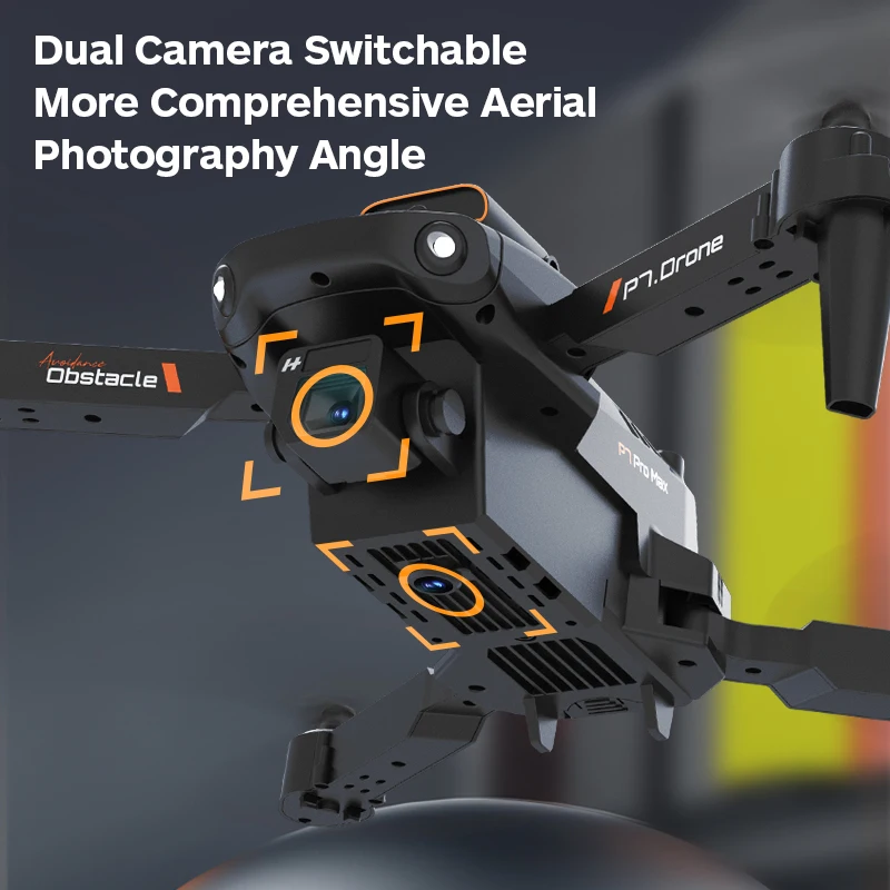 Drone P7 Dual Camera Noir 2.4G 6 axes Gyroscope Course
