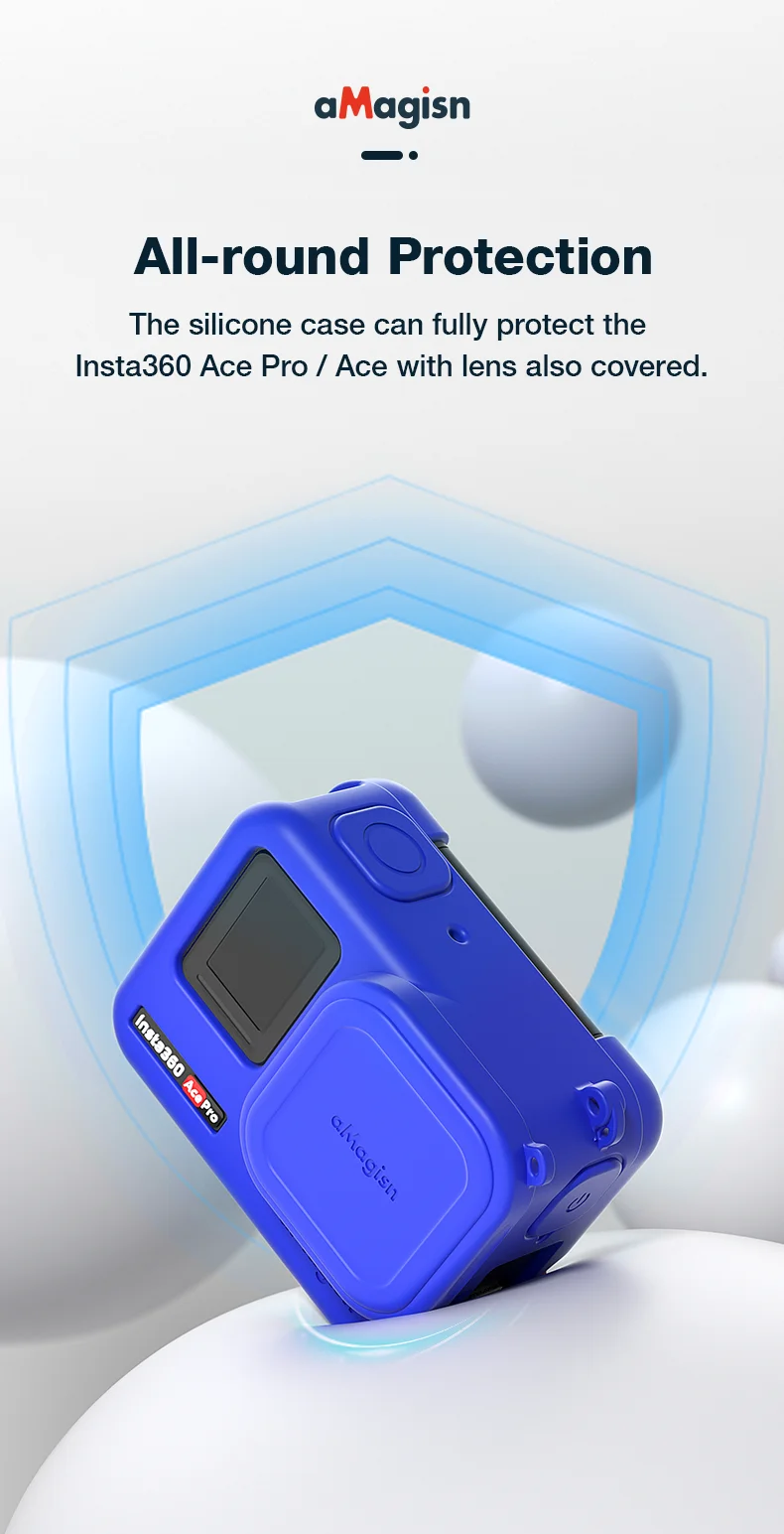 Description Picture 4 of itemSilicone Case For Insta360 Ace/Ace Pro Soft Protective Shell Action Camera Lens Cap Scratch-proof Housing Body Cover Accessories