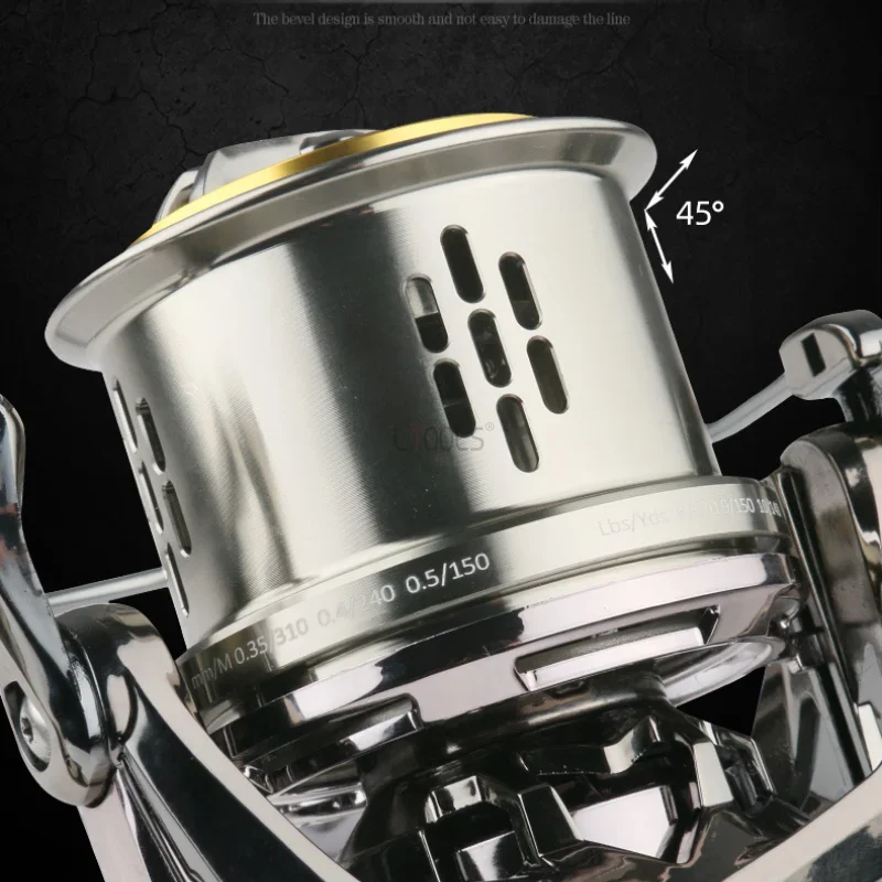 Fishing Reel Spool 8000 -12000S Spare Wire Cup All Metal Spool Diagonal Mouth Design Spinning Carp Saltwater Accessory