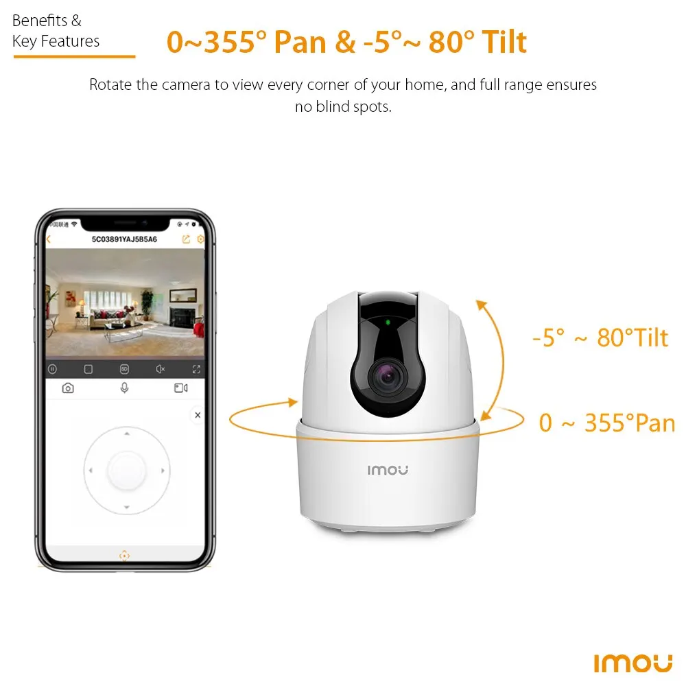 IMOU Ranger 2C 2MP/4MP Home Wifi 360 Camera Human Detection Night