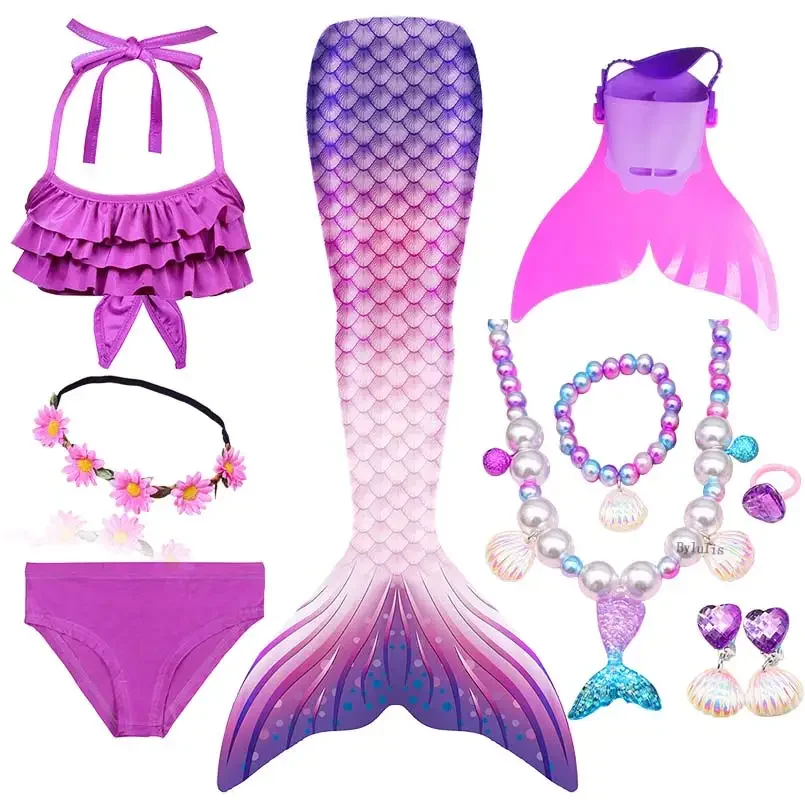 Mermaid Costume Girls Swimming Tails For Costume Kids Children Can Add Monofin Fin Cosplay