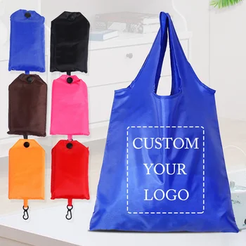 10-50 Customized Foldable Reusable Shopping Bags Oxford Cloth Eco-friendly Grocery Bags With Small Bags Handbags Grocery Gifts 1