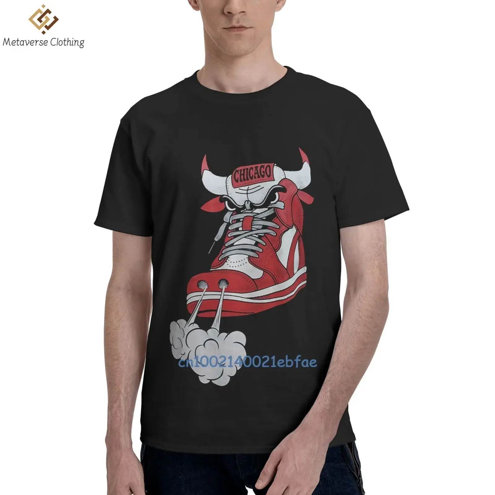 Unisex Chicago Shoe Bull Red White Hip Hop Longline T-Shirt Funny Men Graphic T-Shirt 100% Cotone Casual Top Tees Streetwear