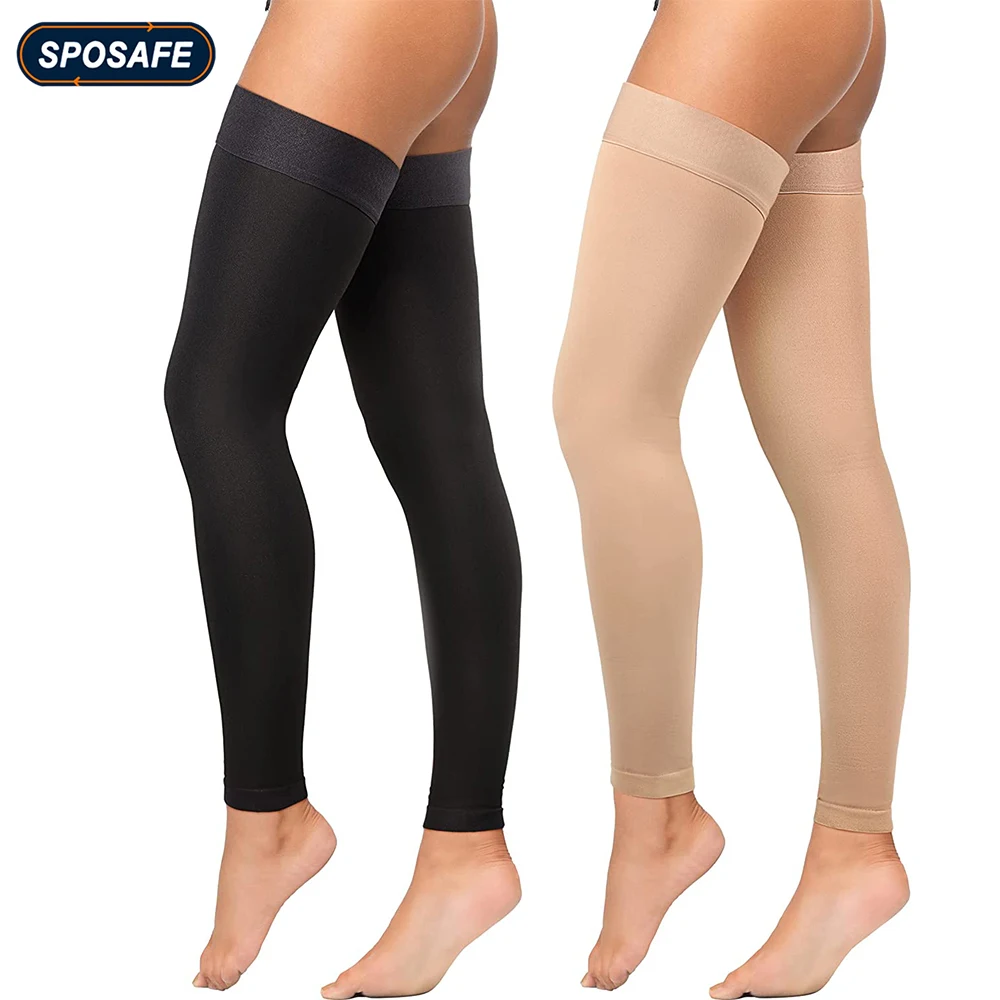 1Pair Thigh High Footless Compression Stockings Medical 2030 MmHg Gradient Compression Leg