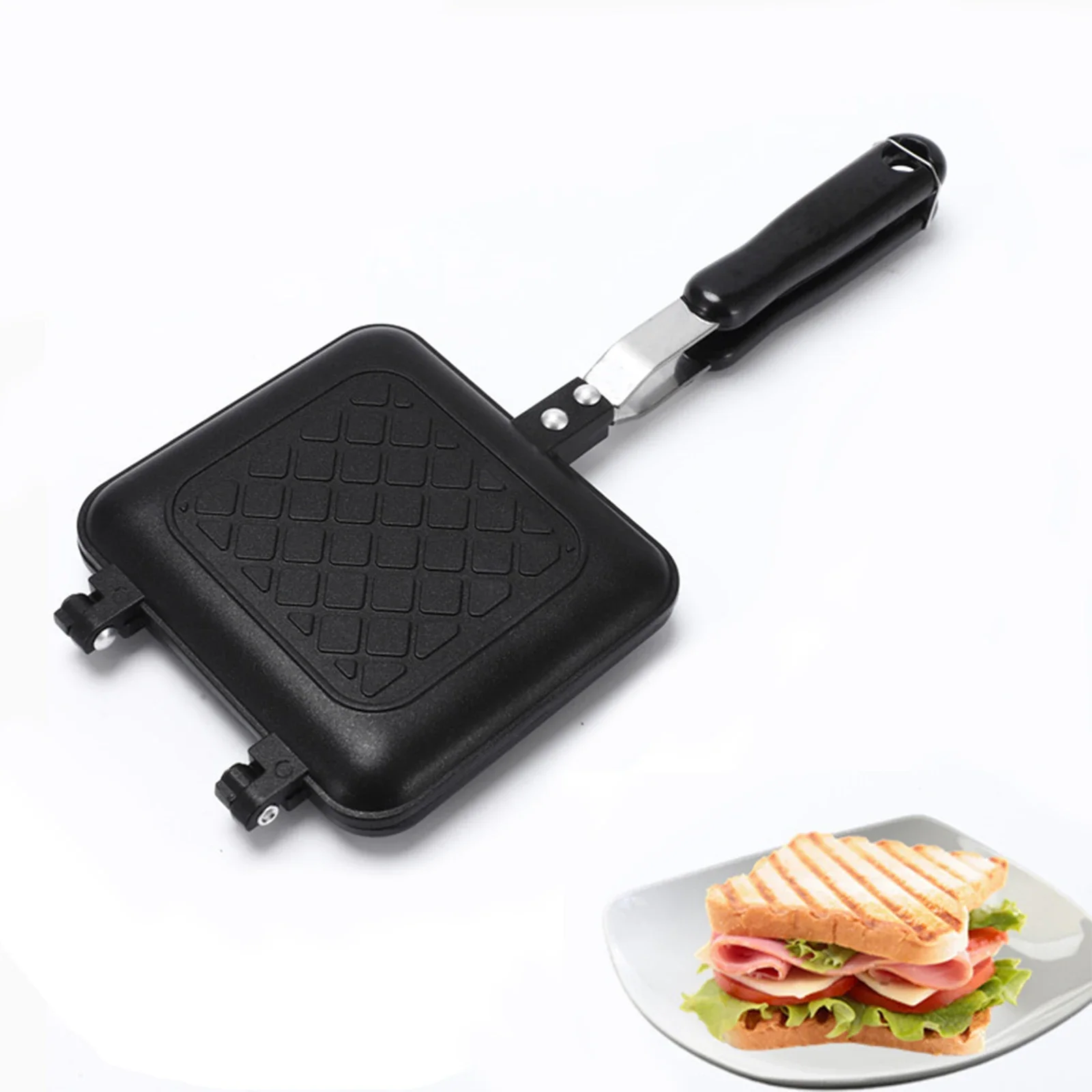 Toasted Sandwich Maker Non-stick Grilled Sandwich Panini Maker With Insulated Handle Hot Grilled Cheese Machine