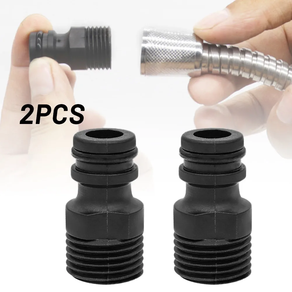 2Pcs 1/2" BSP Threaded Tap Quick Connectors Adaptor Garden Water Hose Quick Pipe Nipple Connector Fitting