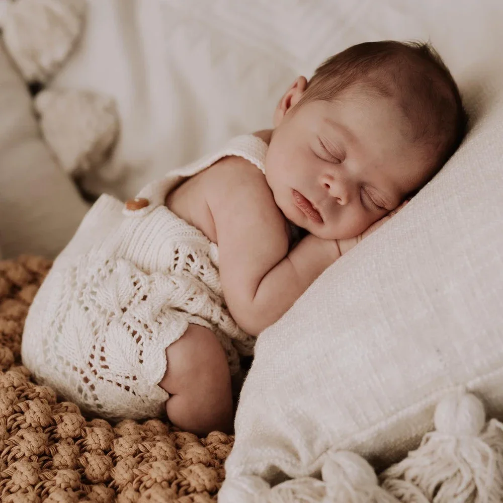 Puntelli neonato Body in cotone Materiale scavato per la fotografia Maglieria Infantile Neonato Ragazze Tuta Neonato - immagine 4