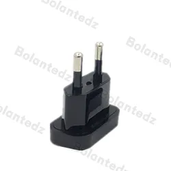 Universal Power Plug Converter and Travel Adapter for US to EU with Safety Retardant Material (Black)