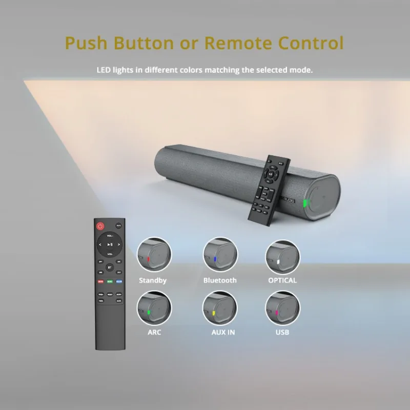 Bestisan-テレビとPC用の壁掛け式サウンドバー,Bluetoothワイヤレス