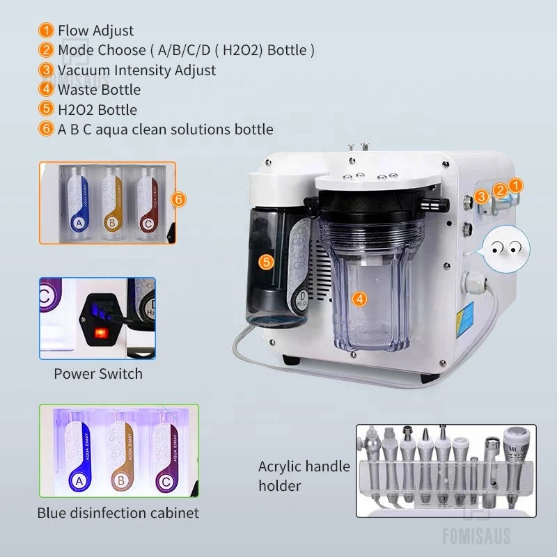 Korean Oxygen Hydrogen 9D Technology Small Bubble Hydra Facial Deep Cleansing Blackhead Removal Aqua Beauty Equipment