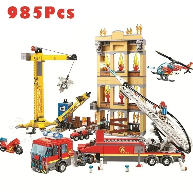 

Пожарная станция, строительные блоки, совместимые с 985 игрушками, 60215 шт.
