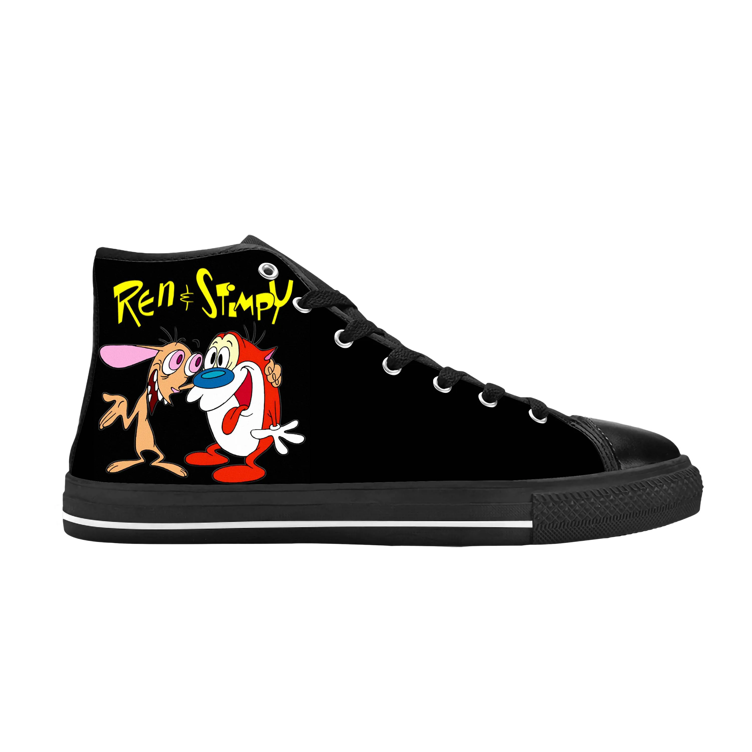 Show Anime Cartoon Stimpy Manga Comic Game Ren Casual Cloth Shoes High Top Comfortable Breathable 3D Print Men Women Sneakers