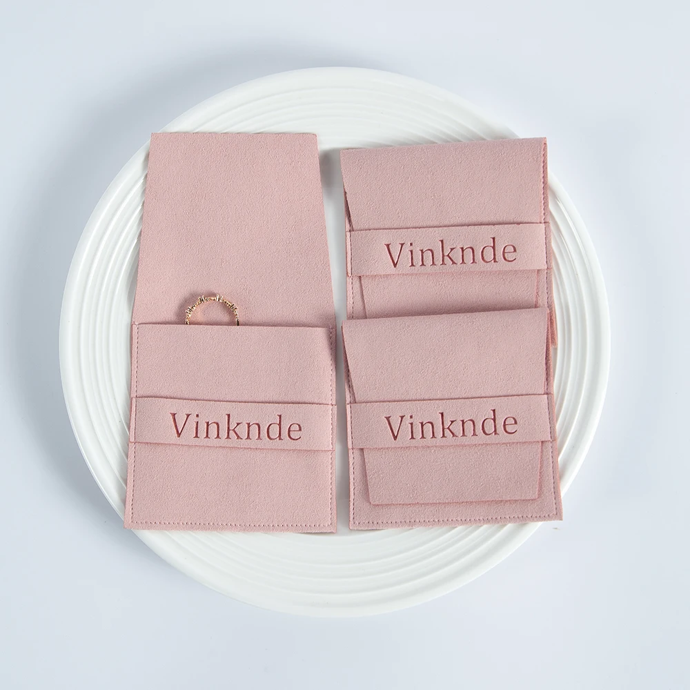 100 Stück individuelles Logo, rosa Mikrofaser-Umschlag, Schmuck, Geschenktüte, kleine Unternehmen, Hochzeitsgeschenke für Gäste, große Süßigkeiten-Goodie-Beutel – Detail 5