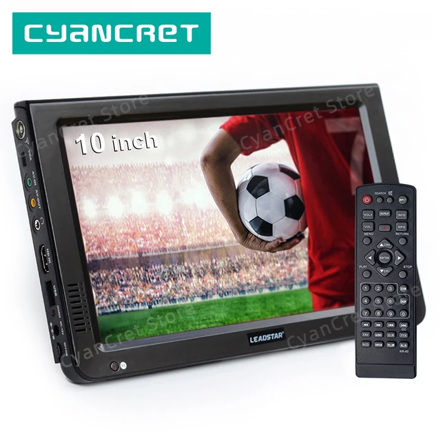 10 Inch Portable Tv Dvb-t2 Atsc Isdb-t Tdt Digital And Analog Mini Small  Car Television Hd Mp4 H.265