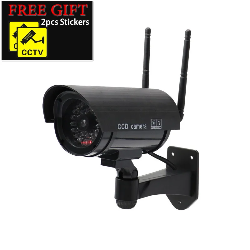 Dual Antenna Fake Wireless Security Camera with Flashing LED