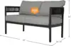 Gand Patio Outdoor Loveseat Wicker Conversation Set with Thick Cushion for Porch Garden Yard 2