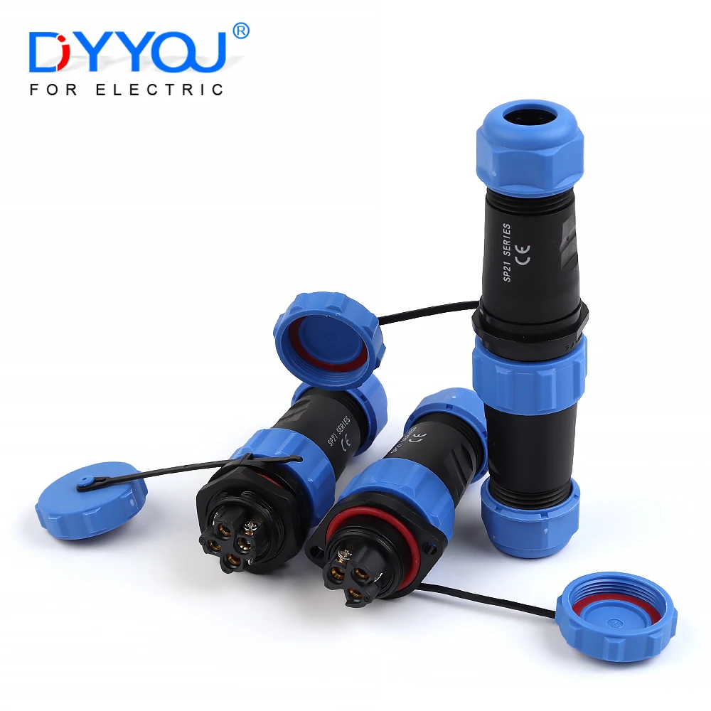 LP/SP21 Nut/หน้าแปลน/Docking กันน้ํา Connector เชื่อมฟรี 2/3/4/5/6/7 Pin IP68 กลางแจ้งหญิงปลั๊กซ็อกเก็ตชายสกรูสายไฟ 1