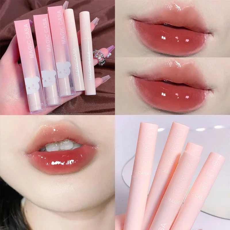 Specchio Acqua Lip Glaze Idratante Trasparente Sexy Red Lip Tint Rossetto Liquido Trucco Tazza Antiaderente A Lunga Durata Lip Gloss