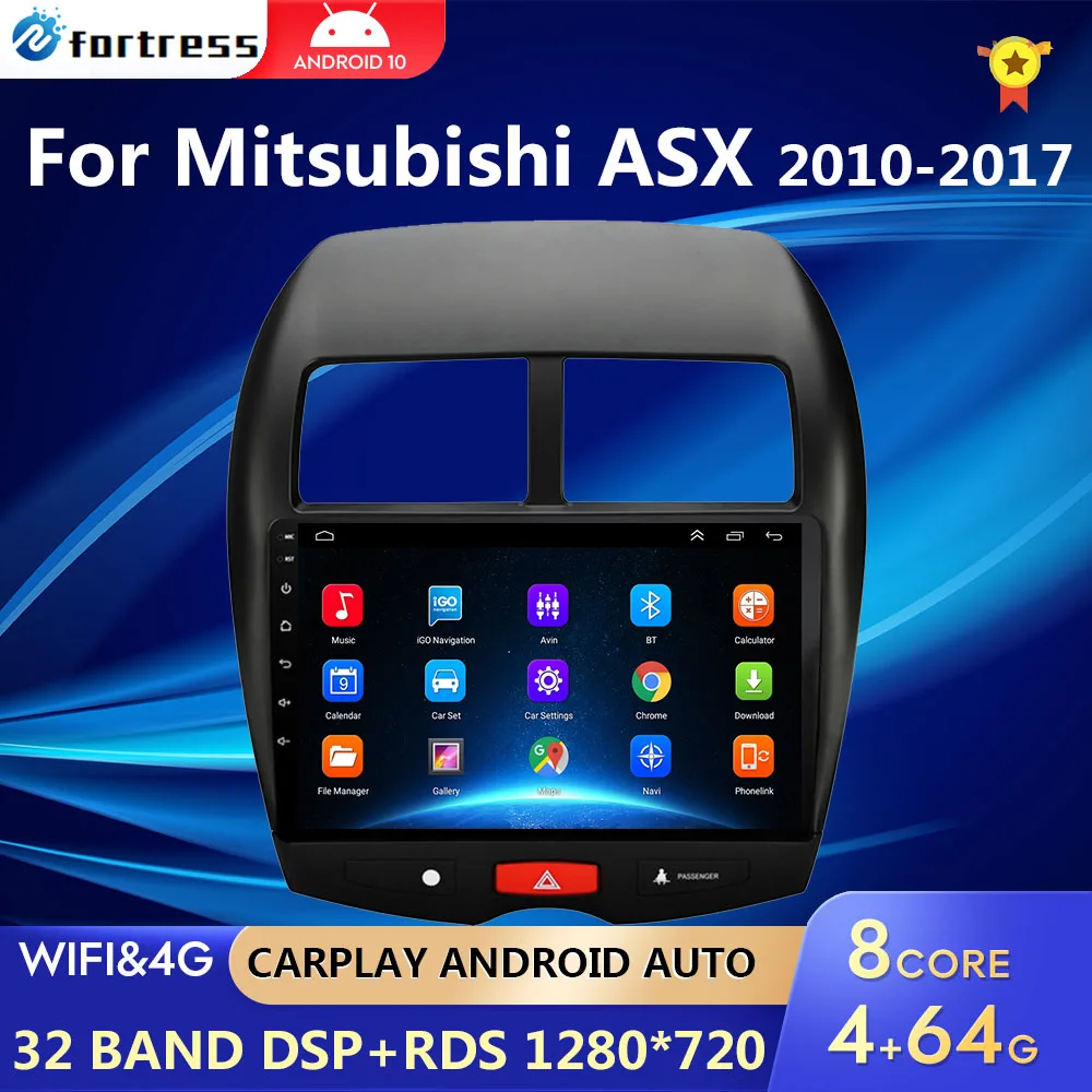 For Mitsubishi ASX 1 2010 2011 - 2016 C4 Peugeot 4008 Car Radio Multimedia Video Player Navigation GPS Android 10 2din 2 din