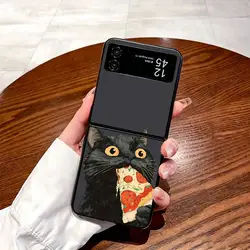 Pizza Cat Design Phone Case - Flip & Fold Series Compatible - Galaxy Z Flip 5G (Mix01)