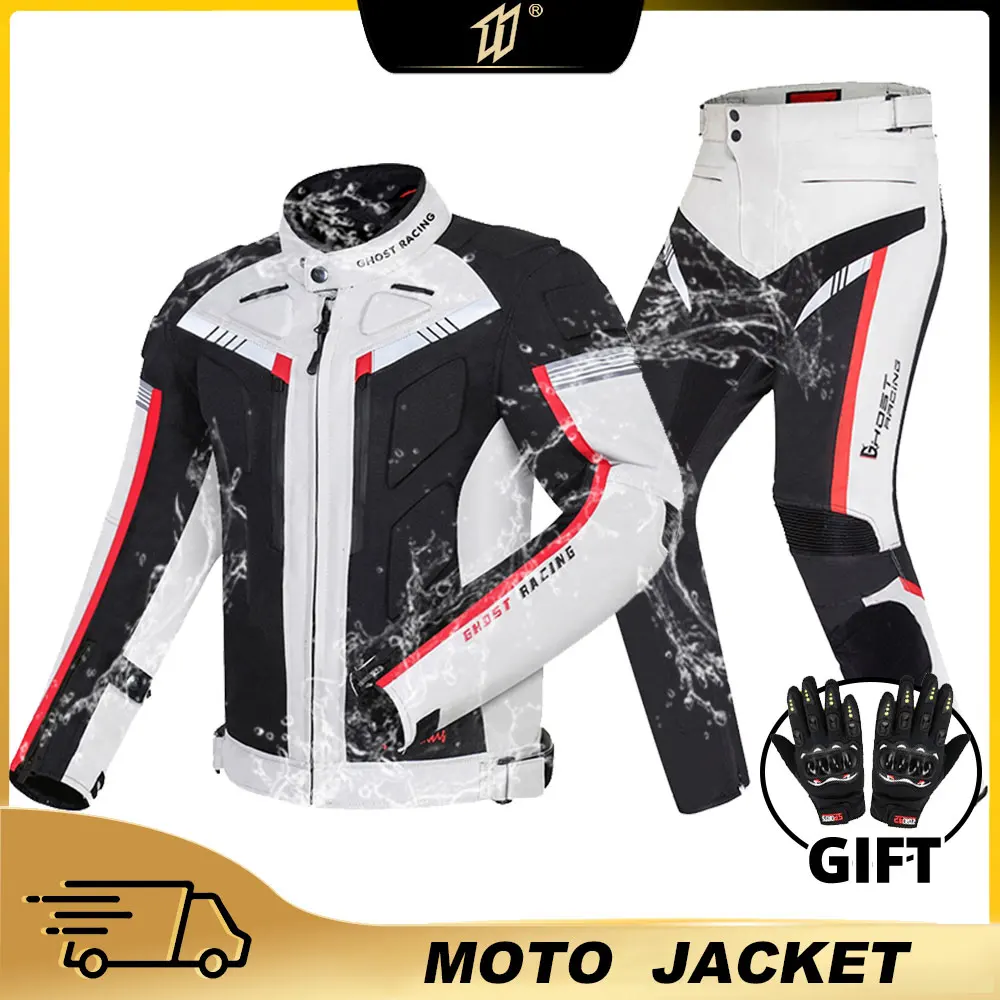 Motorcycle Jacket Motorcycle Clothing GHOST RACING Motorcycle Jacket Protective Gear Motorbike Riding Waterproof windproof Moto Suits