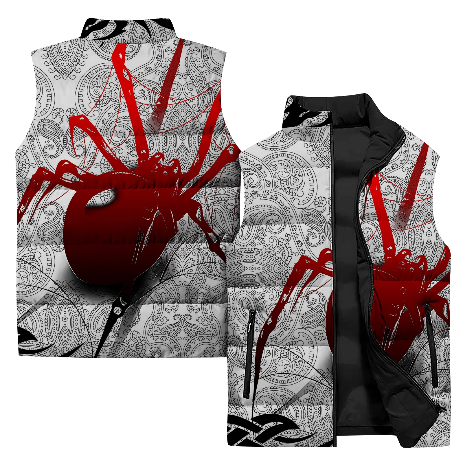 thumbnail image 1 of Ropa de hombre moderna y versátil, elegante, sencilla, con estampado floral de escorpión, cómoda y cálida, chalecos sin mangas para hombre, chalecos geniales, 1 of 5