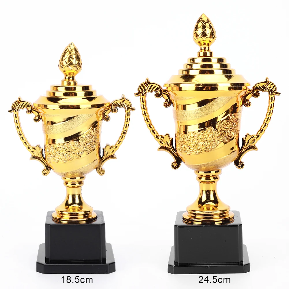 Gold Plastic Reward Trophy Cup Soccer Medals Prize Cup Early Educational Toys Basketball Football Winners Gifts for Game School 6