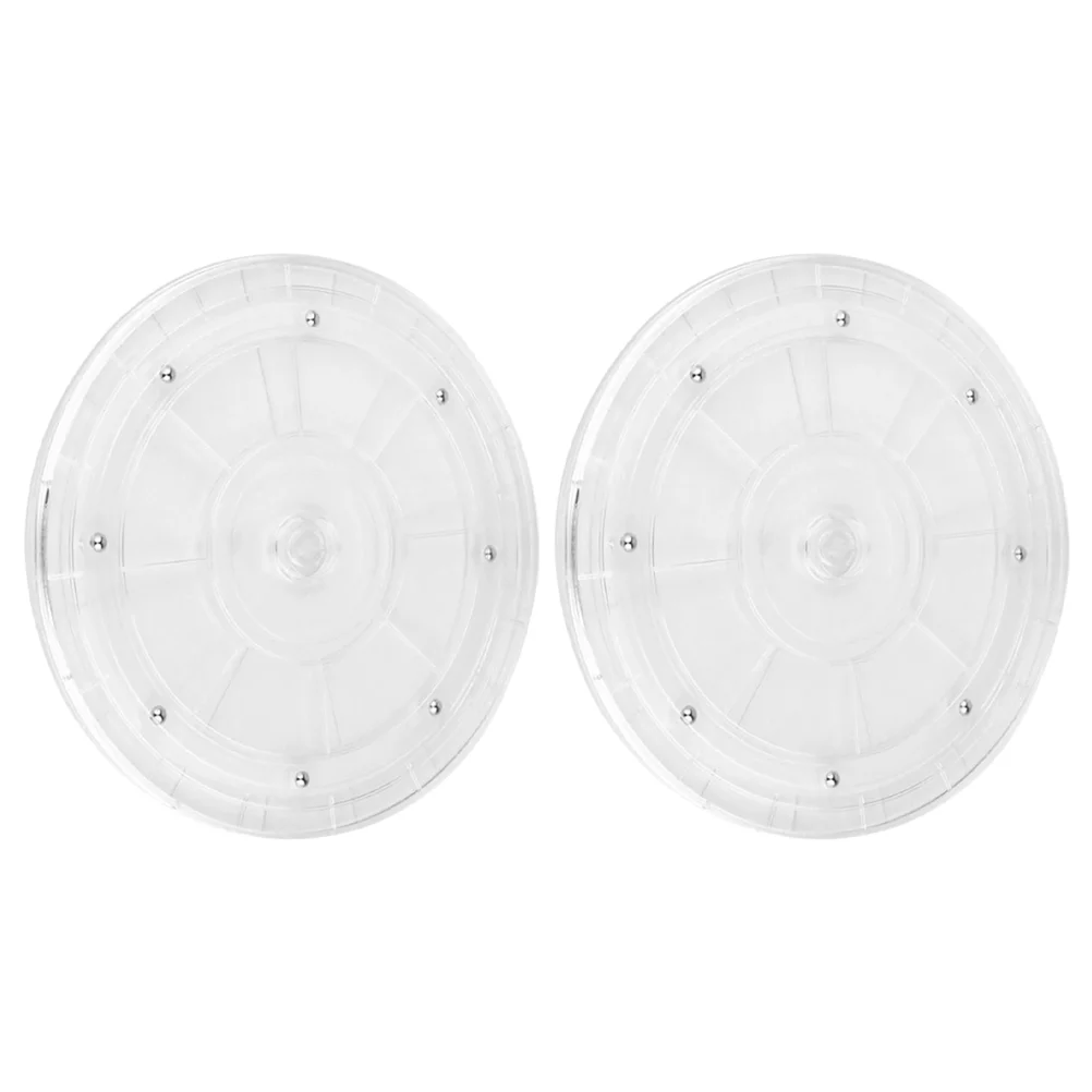 

2pcs Small Acrylic Turntable Kitchen Spice Holder 360-degree Rotating Holder Transparent Turntable