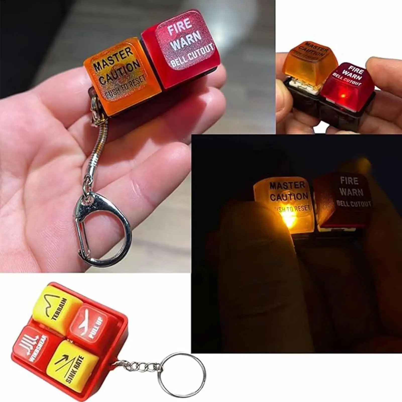 Airplane Emergency Alert Keychains Egpws Warning Sound Simulator Crew Alarm Keychain Pendant Backpack Car Interior Pendant Decor