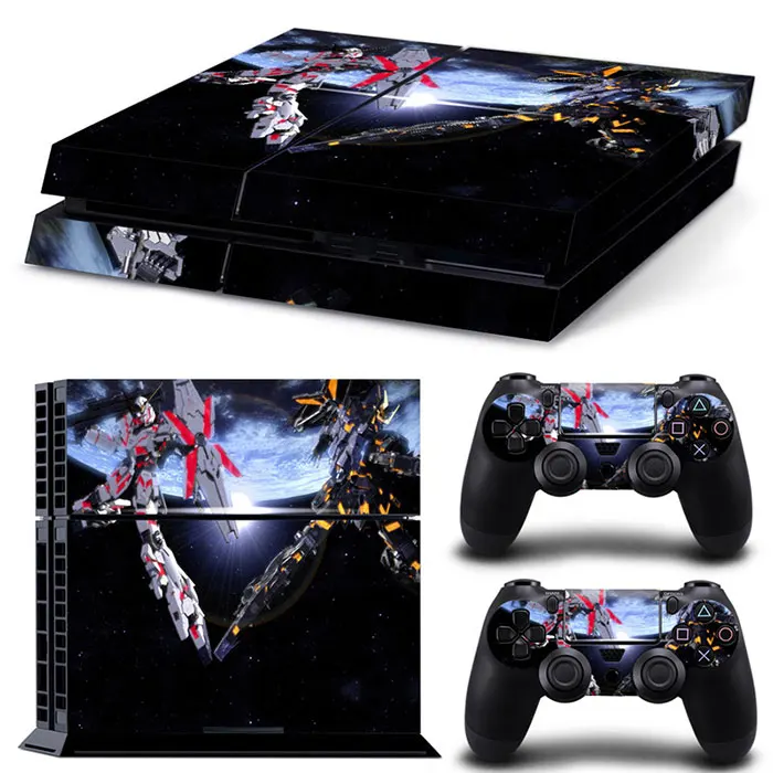 Naruto Gundam Dragon Ball Luffy Anime Vinyl Skin Sticker for PS4 Slim Console and 2 Controllers Decal Cover Game Accessories 
