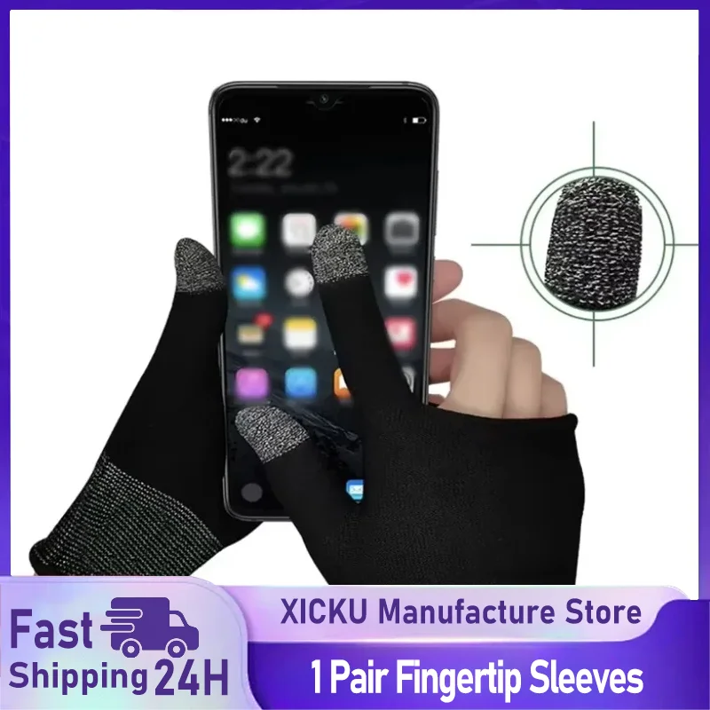 2PCS Finger Thumb Sleeve Gloves For Gamer Non-scratch Mobile Gaming Gloves Gaming Accessories Comfortable Sweat Proof
