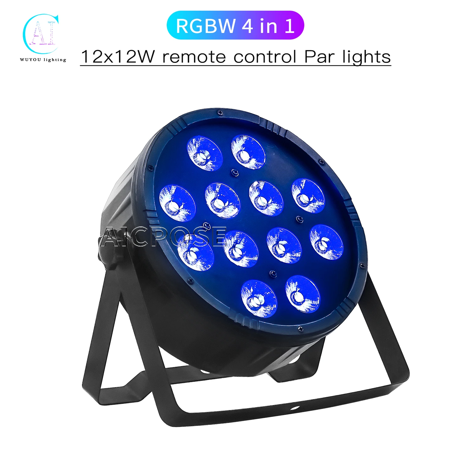 

12x12W RGBW 4 in 1 LED Par Light Remote Control Flat Stage Light DMX Control DJ Disco Equipment Party Wedding Stage Lighting