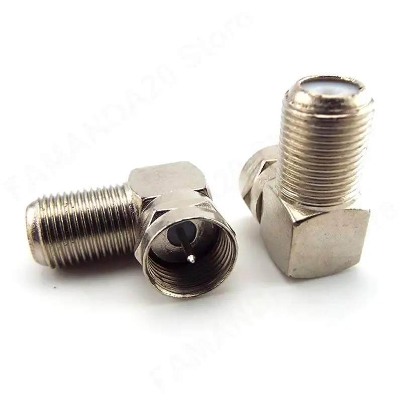 2pcs 90 Degree F Type Male To Female Plug Connector TV Aerial Antenna 2pcs-90-degree-f-type-male-to-female-plug-connector-tv-aerial-antenna