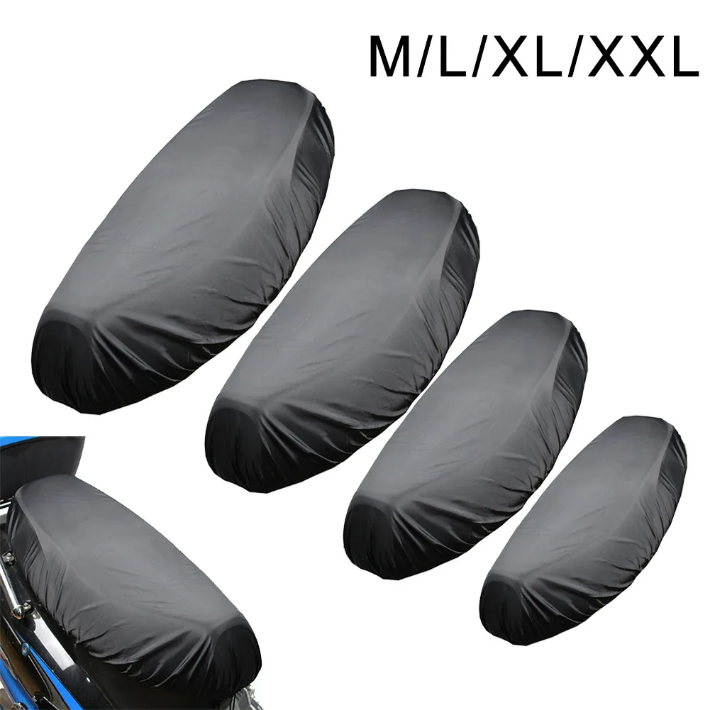 M/L/XL/XXL Motorcycle Rain Seat Cover Universal Flexible Waterproof Saddle Cover Black 210D Oxford Cloth Motorcycle Seat Cushion motorcycle rain seat cover universal flexible waterproof saddle cover black 210d dust uv sun sown protect motorcycle accessories