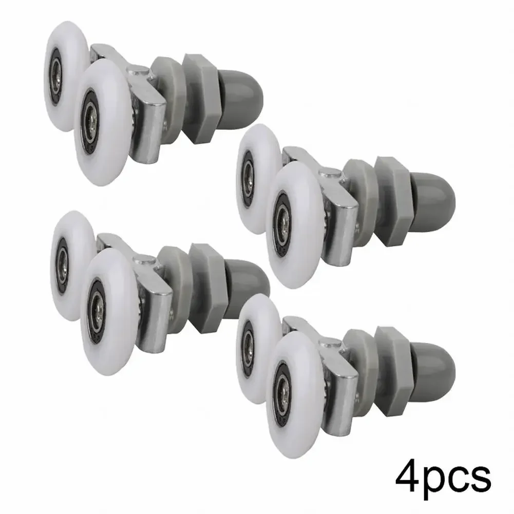 Shower Door Rollers, Sliding Door Roller, Shower Room Pulley, Shower Room Rollers, Sliding Door Pulley-4pcs Twin Bathroom Shower Door Roller Runner Wheels Sliders 19/23/25/27mm Dia Shower Rooms Cabins Door Pulley Hardware